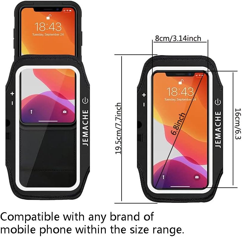 AMERTEER Armband Phone Holder For Running With Key HolderMobile AccessoriesUnique Zipper Slot DesignThe zippered pocket holds your car keys and small valuables. Highly Sensitive Touch ScreenCell phone armbands ultra clear and sensitive screen enables you